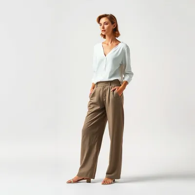 Pantalón palazzo de algodón orgánico Pedraza — Alondra