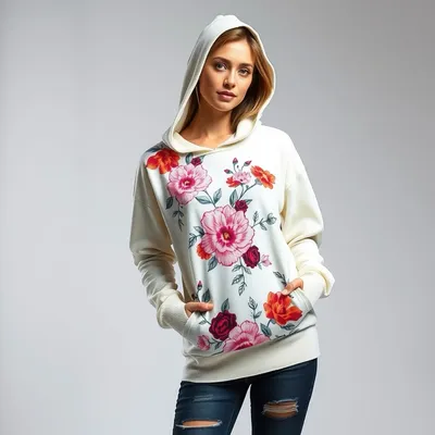 Sudadera con capucha con estampado floral Zahara — Fábula