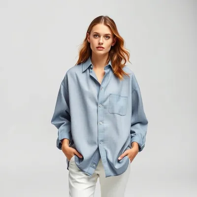 Camisa oversize en tejido elástico Begur — Alondra