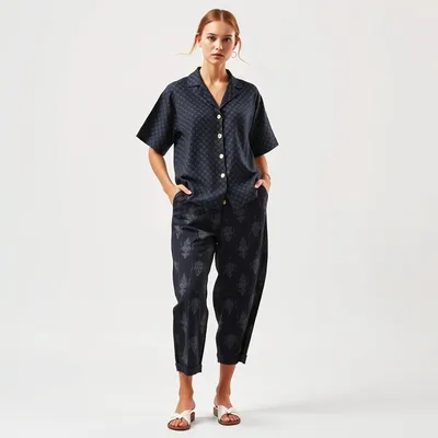Conjunto de punto de lino lavado Comillas — Alondra