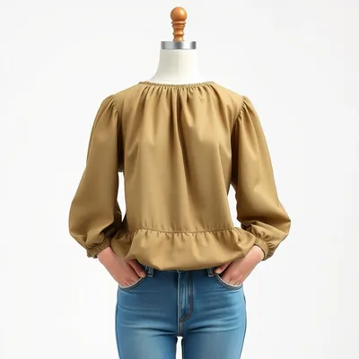 Blusa satinada en tejido reciclado Setenil — Bruma