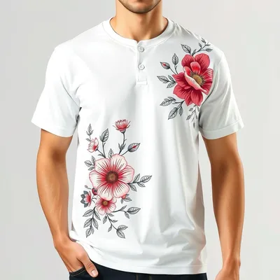 Camiseta ilustrada con estampado floral Chinchón — Costalta