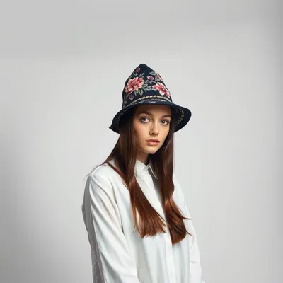 Gorro de punto con estampado floral Zahara — Encinar