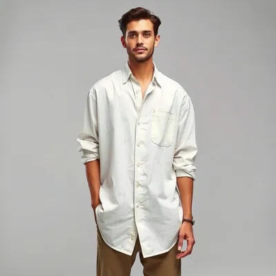 Camisa oversize de lino lavado Vejer — Bruma