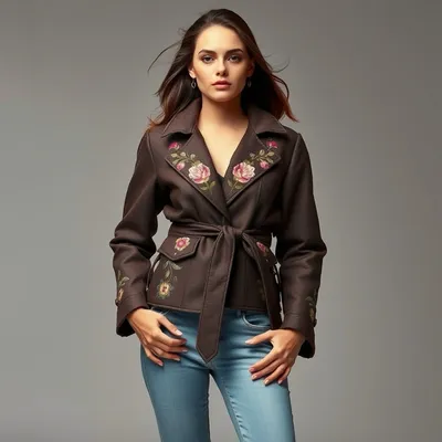 Cazadora vaquera con estampado floral Pedraza — Encinar