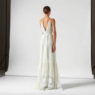 Vestido largo de algodón peinado Aracena — Alondra