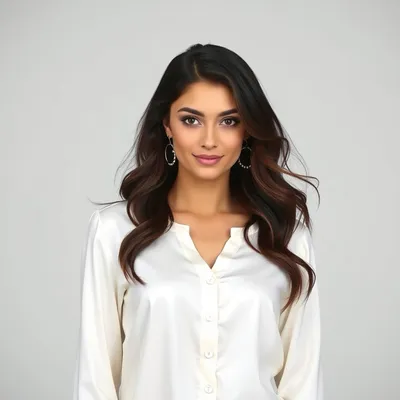 Blusa satinada de sarga Comillas — Garbo