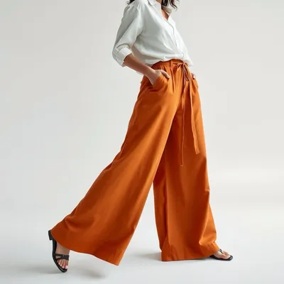 Pantalón wide leg de algodón orgánico Aracena — Garbo