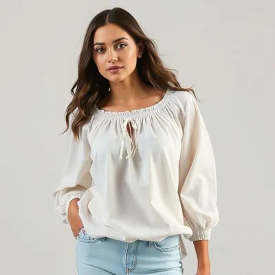 Blusa fluida de canalé Comillas — Jaraíz