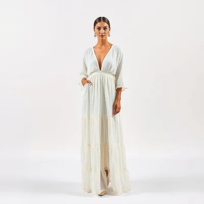 Vestido largo de sarga Combarro — Alondra