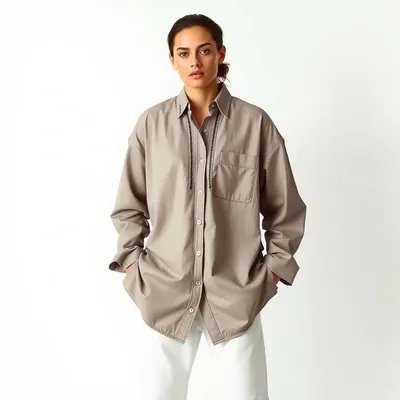 Camisa oversize con detalle bordado Altea — Hispalis