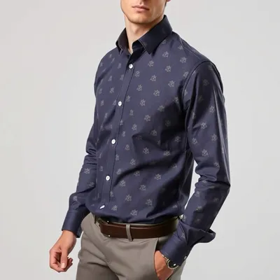 Camisa slim fit de algodón orgánico Alquézar — Hispalis