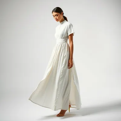 Vestido de punto de lino lavado Mojácar — Bruma