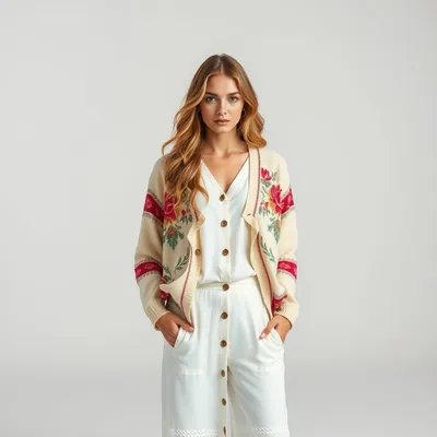 Cárdigan con estampado floral Aracena — Mistral & Co