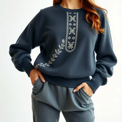 Conjunto de felpa con detalle bordado Baeza — Fábula