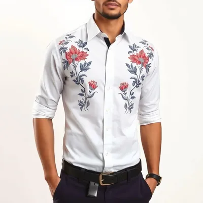 Camisa slim fit con estampado floral Chinchón — Jaraíz