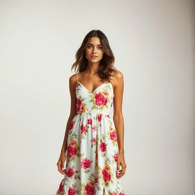 Vestido camisero con estampado floral Cadaqués — Encinar