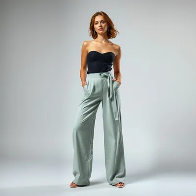 Pantalón palazzo de gasa Zahara — Levante Club