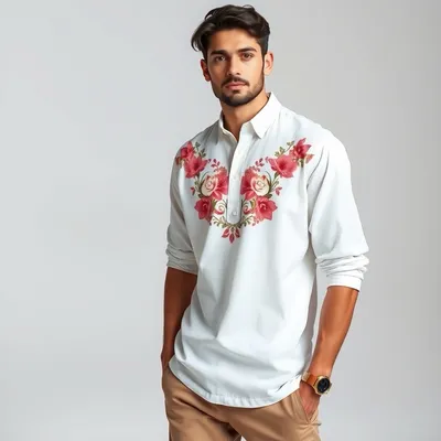 Camiseta de manga larga con estampado floral Llanes — Duna Sur