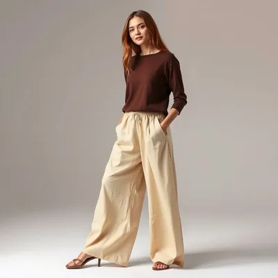 Pantalón wide leg de algodón orgánico Setenil — Duna Sur