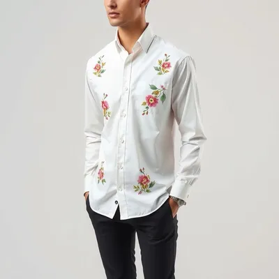 Camisa oxford con estampado floral Getaria — Encinar