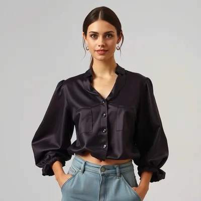 Blusa satinada de crepé Alquézar — Fábula