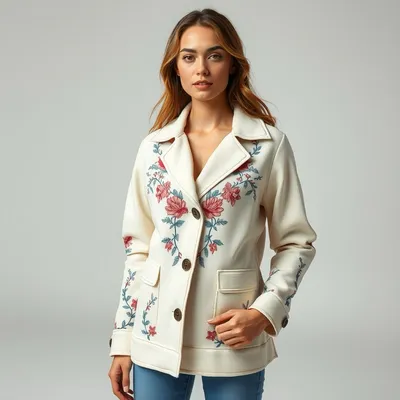 Cazadora vaquera con estampado floral Olite — Bruma