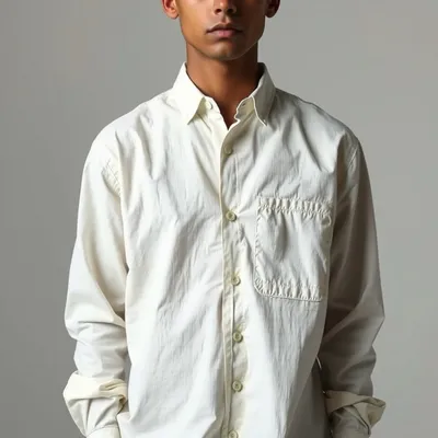 Camisa de popelín en tejido reciclado Cudillero — Costalta