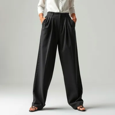 Pantalón palazzo en tejido elástico Vejer — Bruma
