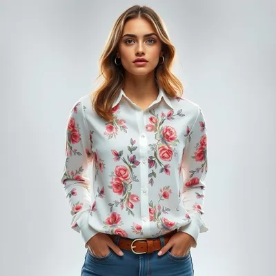 Camisa de franela con estampado floral Aínsa — Mistral & Co