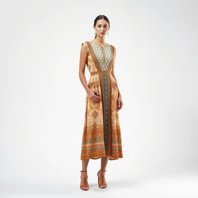 Vestido midi de lana merina Mojácar — Índigo Norte